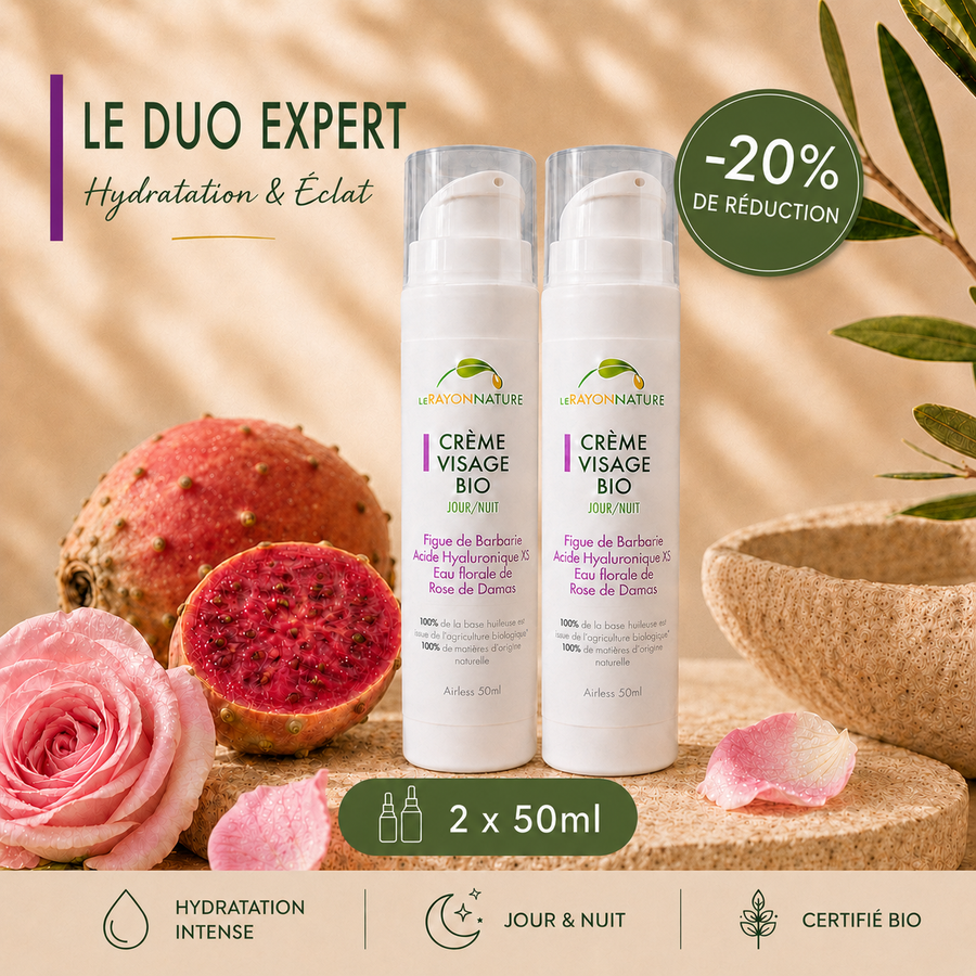 OFFRE BIS - Crème Visage bio - Figue de Barbarie et Acide Hyaluronique en faible poids moléculaire