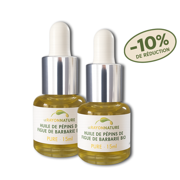 Huile de pépins de figue de Barbarie bio - 2 flacons 15ml
