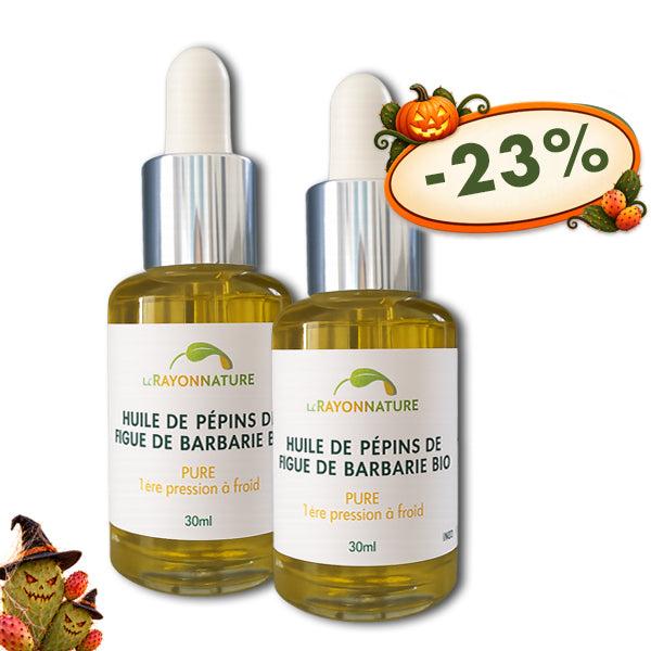 Huile de pépins de figue de Barbarie bio - 2 flacons 30ml