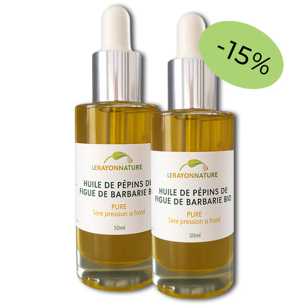 Huile de pépins de figue de Barbarie bio - 2 flacons 50ml – Offre spéciale