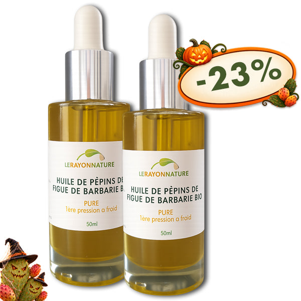 Huile de pépins de figue de Barbarie bio - 2 flacons 50ml
