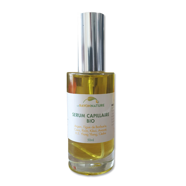Sérum Capillaire bio - Argan, Figue de Barbarie, Coco, Ricin, Kikui, Avocat, H.E. Ylang Ylang et Cèdre
